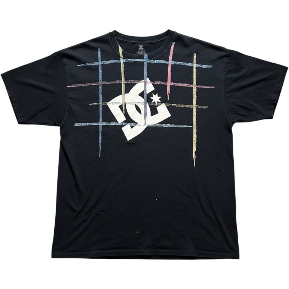 DC Shoes Mens Graphic T-Shirt Black Large Logo Skate Streetwear Tee xXL